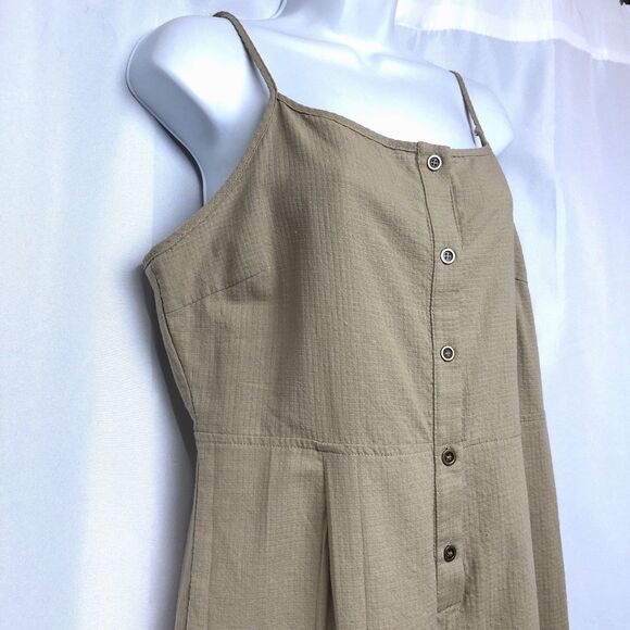 Hem & Thread Large Tan Womens Romper Jumper Cropped Overalls Pant NWOT - Picture 4 of 12